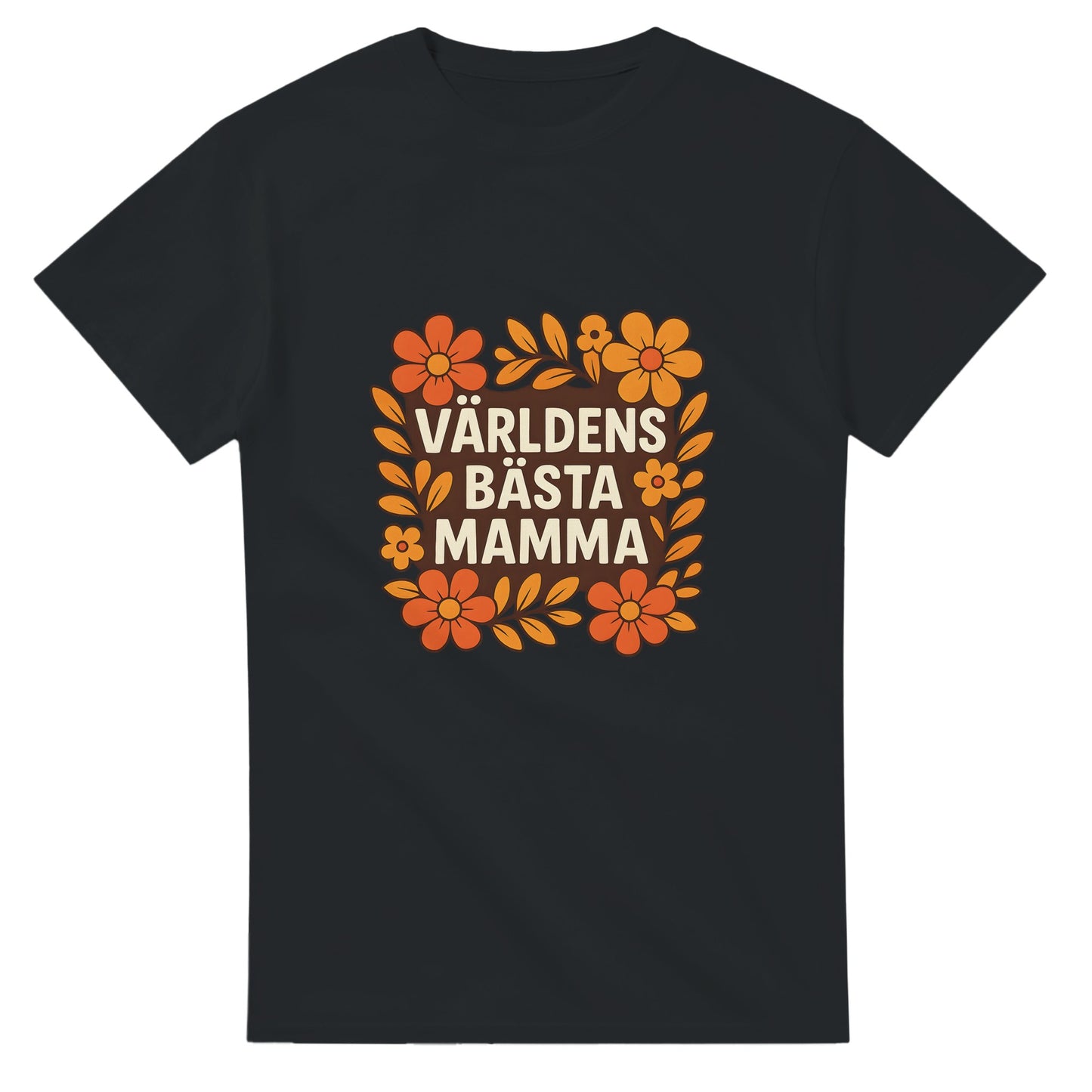 T-shirt med blomstrande design och texten 'Världens bästa mamma'. Visa din kärlek på ett varmt sätt.