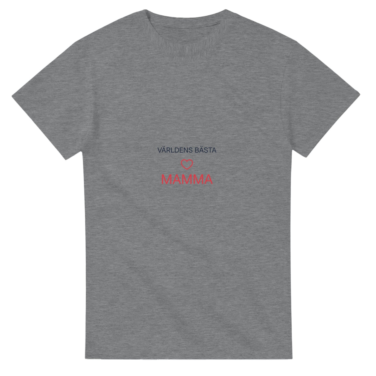 T-shirt med minimalistisk design för mamma med hjärtat i centrum. Enkel och stilren med två textlinjer.