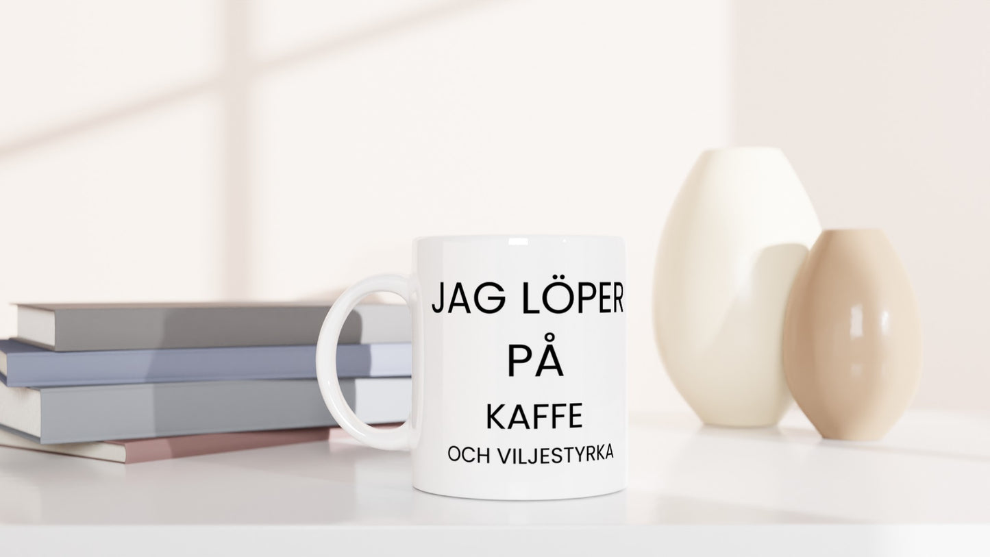 Motivationsmugg för löpningens motgångar. Uppmuntrande stöd för att övervinna kriser.