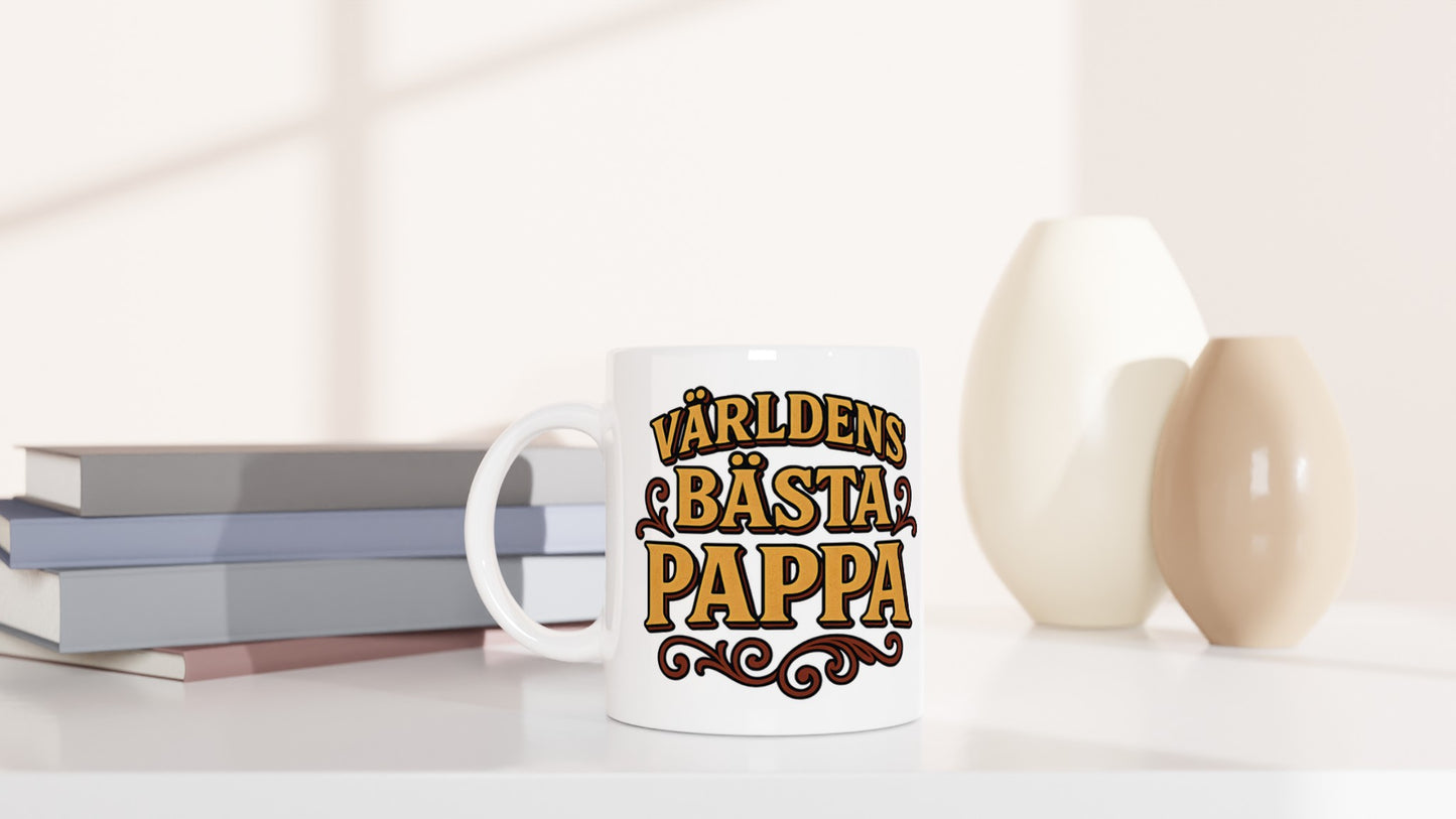 Vintage Pappamugg - Perfekt för att fira pappa med stora bokstäver som visar vem som är bäst. Retro stil.