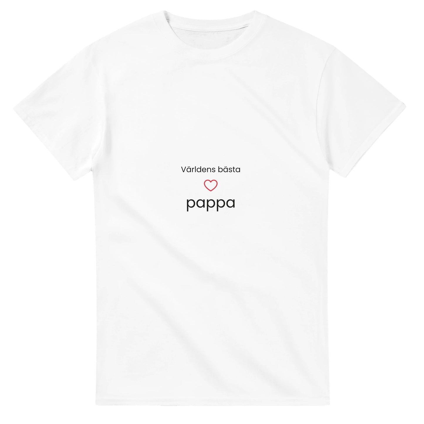 Stilfull t-shirt för stolta pappor med hjärtat i centrum, ett tydligt budskap och kärlek till pappa.