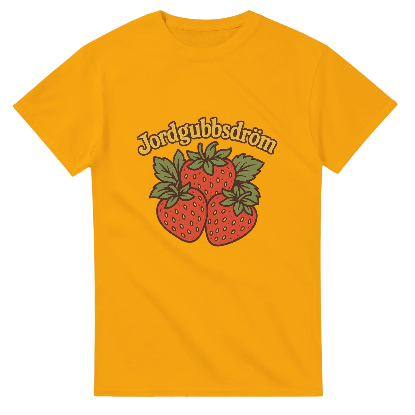 T-shirt med retro jordgubbsmotiv Jordgubbsdröm i lekfull vintage-stil. Färgstarkt och somrigt!