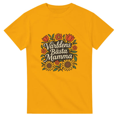 Mamma i Blom T-shirt med stilfulla blommor och elegant text. En design som verkligen sticker ut.