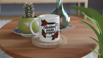 Elegant mugg med 'Världens bästa pappa' och rosor för den sofistikerade pappan.