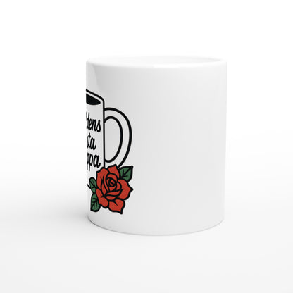 Elegant mugg med 'Världens bästa pappa' och rosor för den sofistikerade pappan.