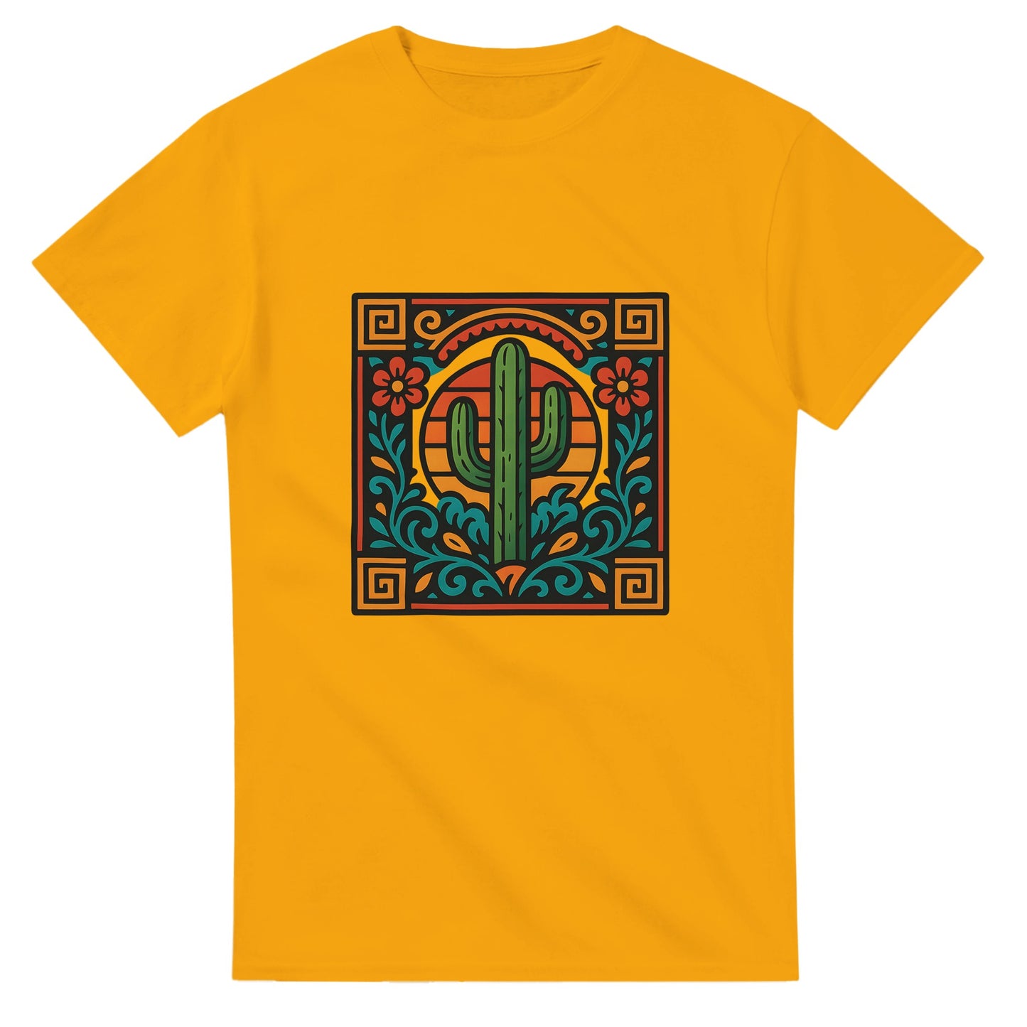 Mexikansk retro charm med kaktusmotiv i starka färger och folkliga detaljer. Upplev Mexiko på nytt!