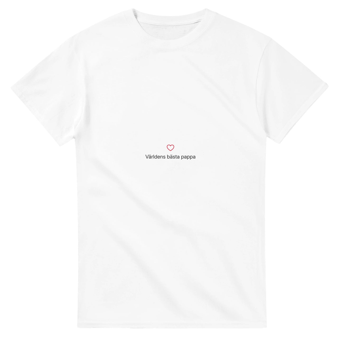 Hjärta och text i minimalistisk stil för hyllning av pappa. Diskret och enkel design.