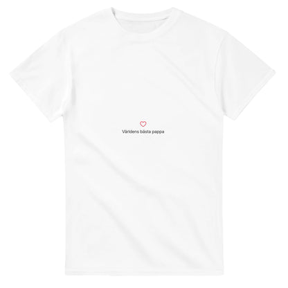 Hjärta och text i minimalistisk stil för hyllning av pappa. Diskret och enkel design.
