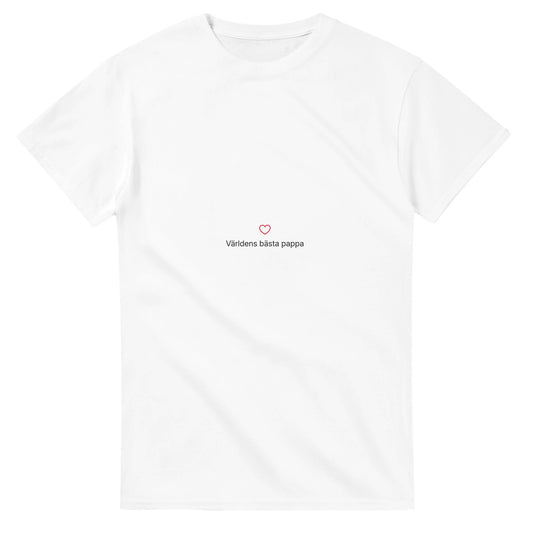 Hjärta och text i minimalistisk stil för hyllning av pappa. Diskret och enkel design.