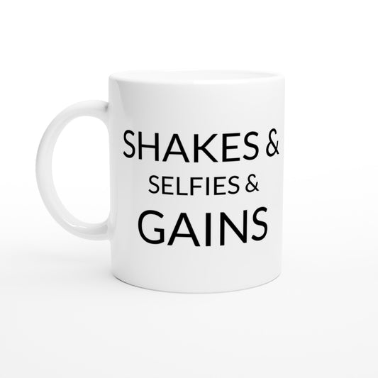 Träna med stil och humor! Shakes, selfies och gains - en ikonisk trio för gymälskaren.
