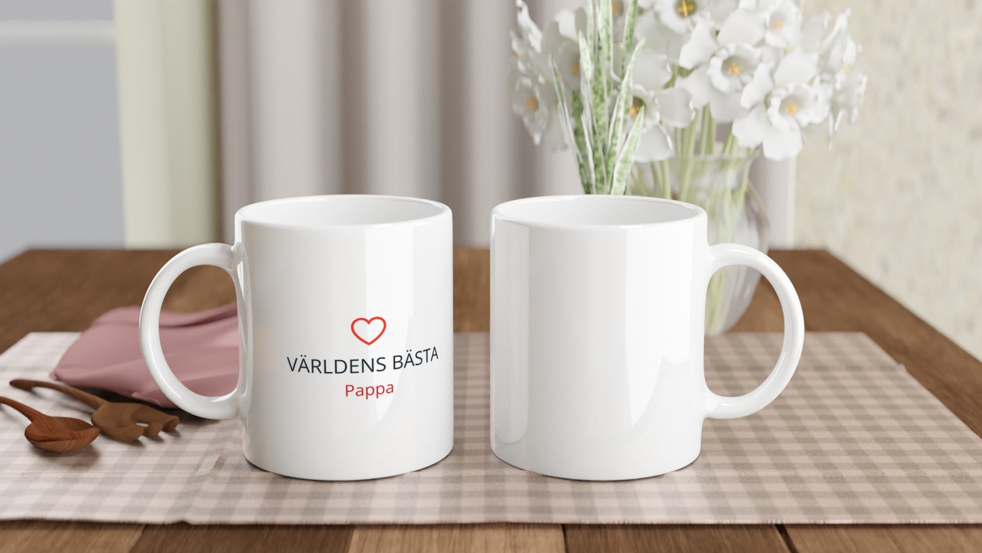 Mugg med texten Världens Bästa Pappa i klassiskt och älskat utförande. Perfekt present till pappan som förtjänar det bästa.
