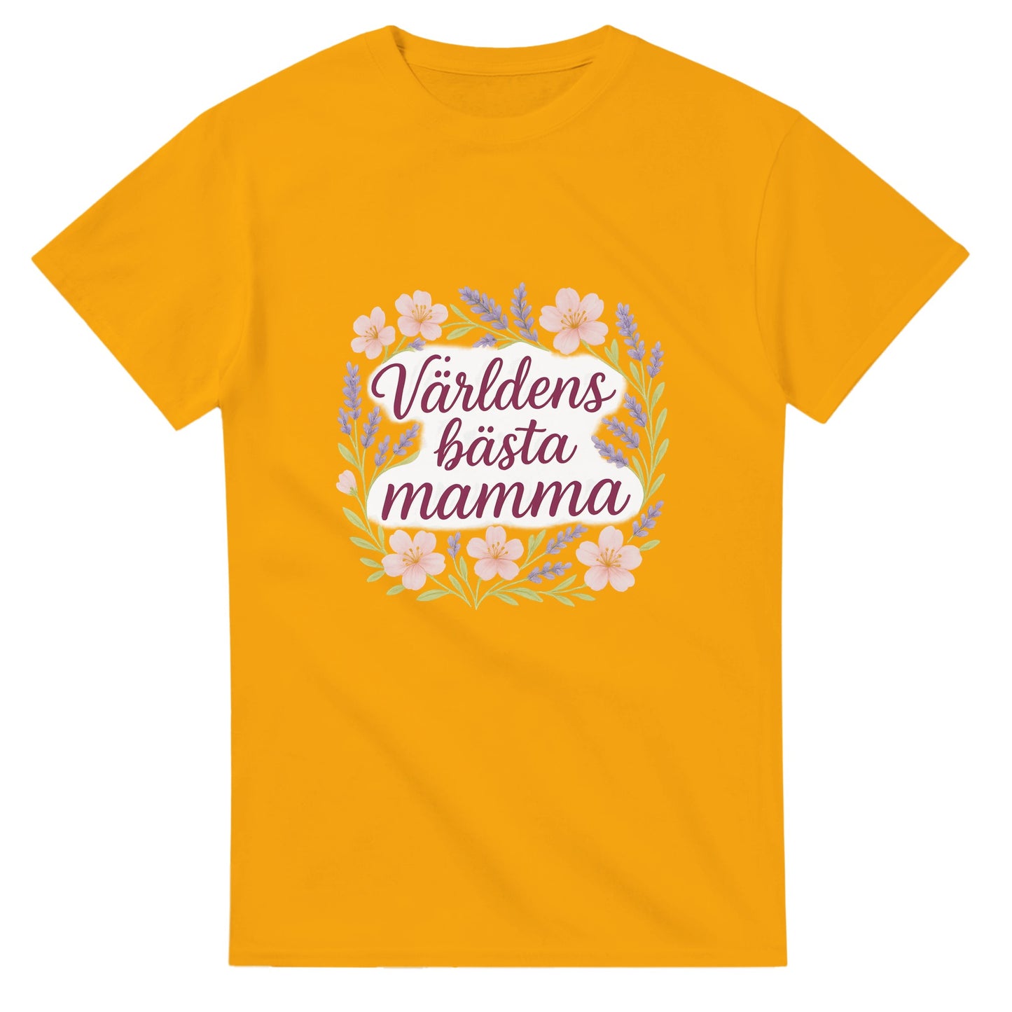Mjuk T-shirt med blommigt mönster för den bästa mamman. Perfekt balans mellan text och bild.