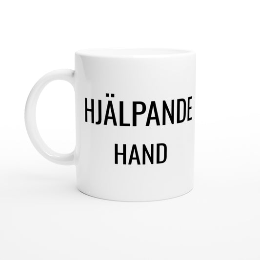En hyllning till den hjälpande handens kraft inom vården, perfekt för en tankeväckande kaffestund.