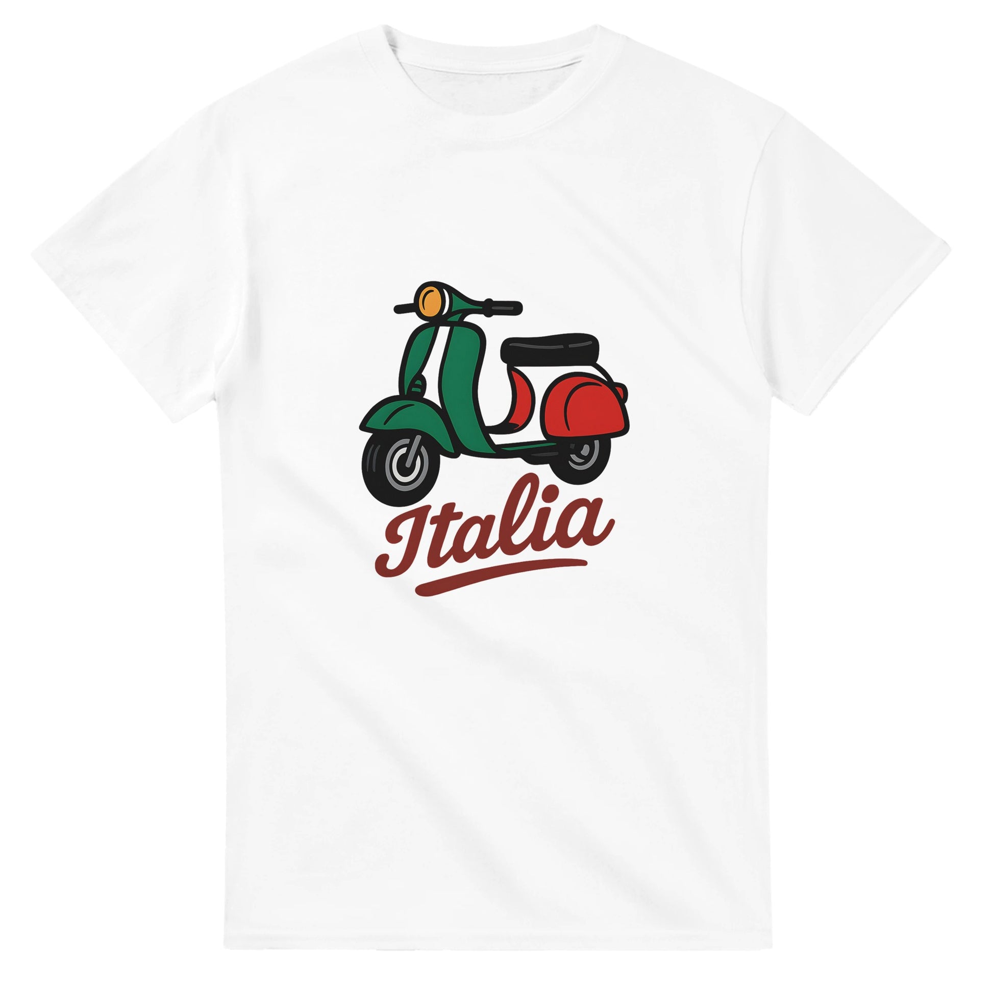 T-shirt med La Vespa Tricolore i Italiens färger och texten 'Italia'. Ikonisk, charmig och full av italiensk känsla!