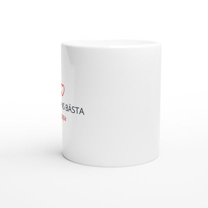 Mugg med texten Världens Bästa Pappa i klassiskt och älskat utförande. Perfekt present till pappan som förtjänar det bästa.