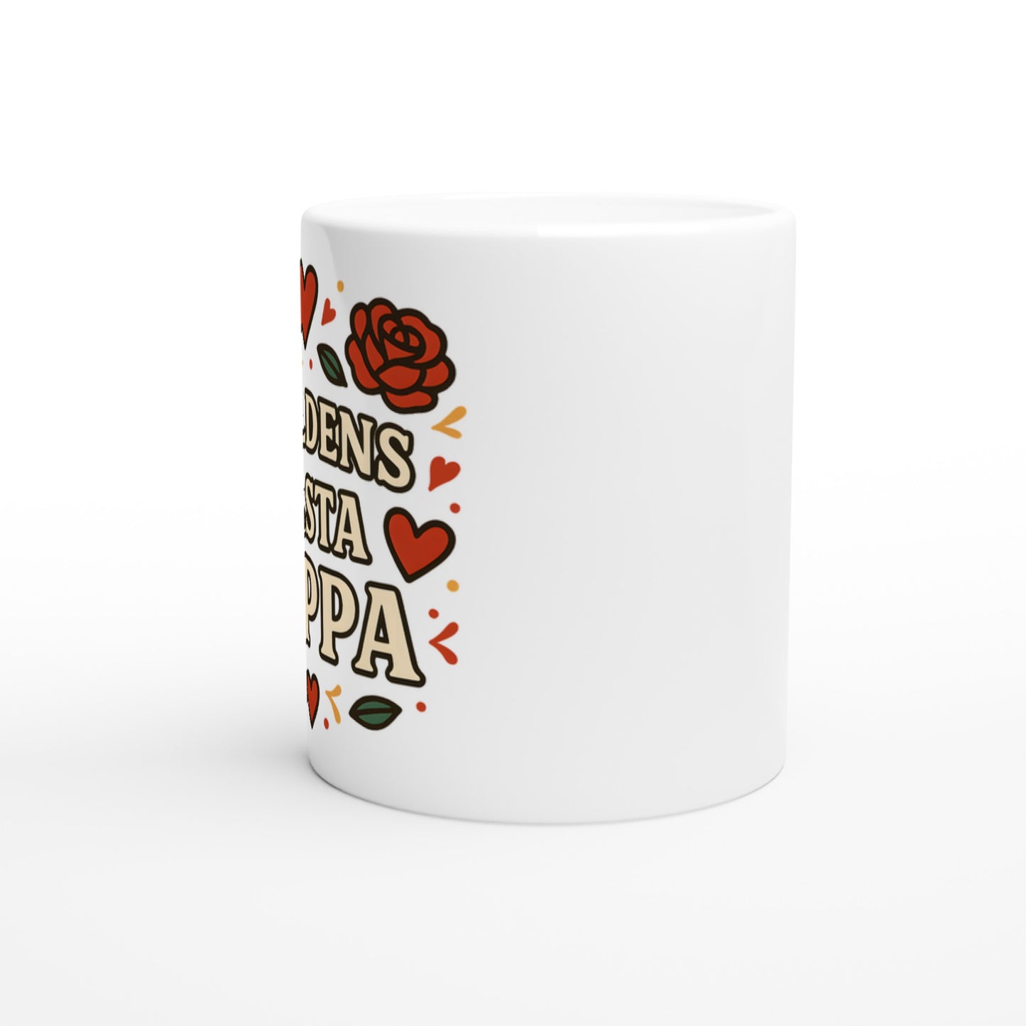 Mugg med 'Världens bästa pappa' text, perfekt för morgonkaffet. Elegant design som visar kärlek till pappa.