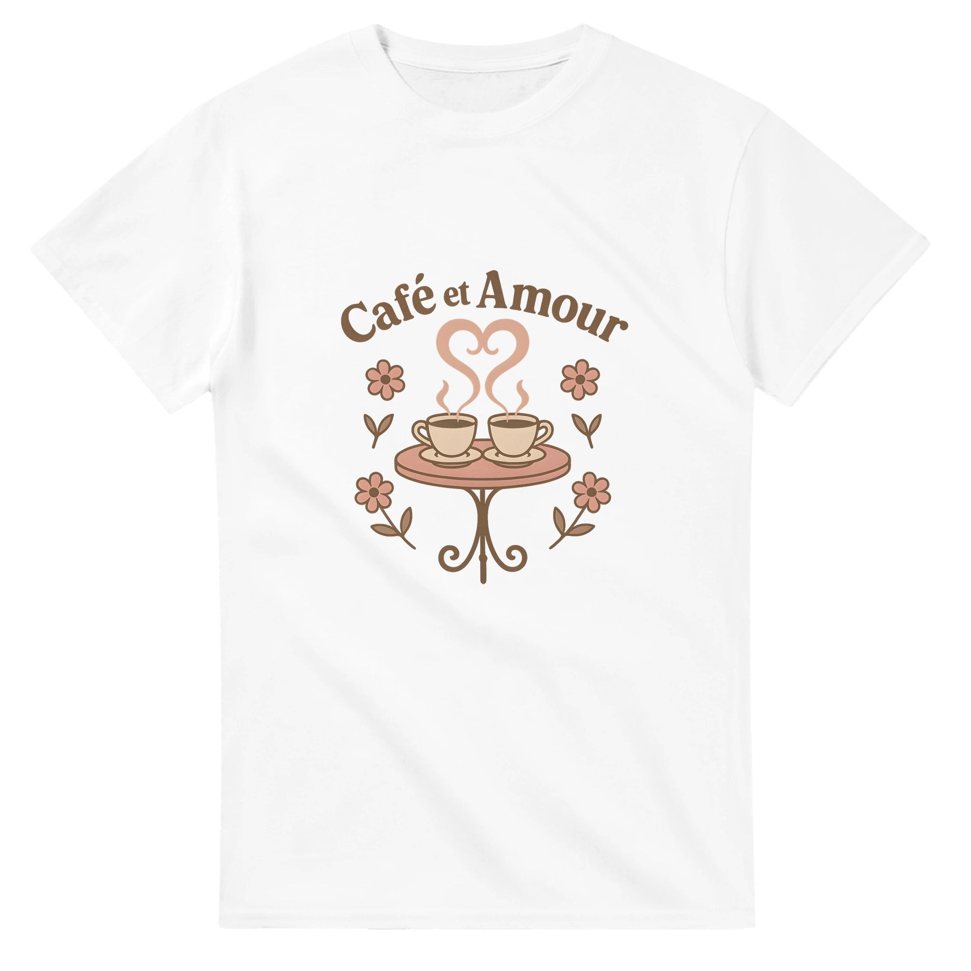 Romantisk T-shirt med fransk touch, inspirerad av kärlek och kaffe - Café et Amour.