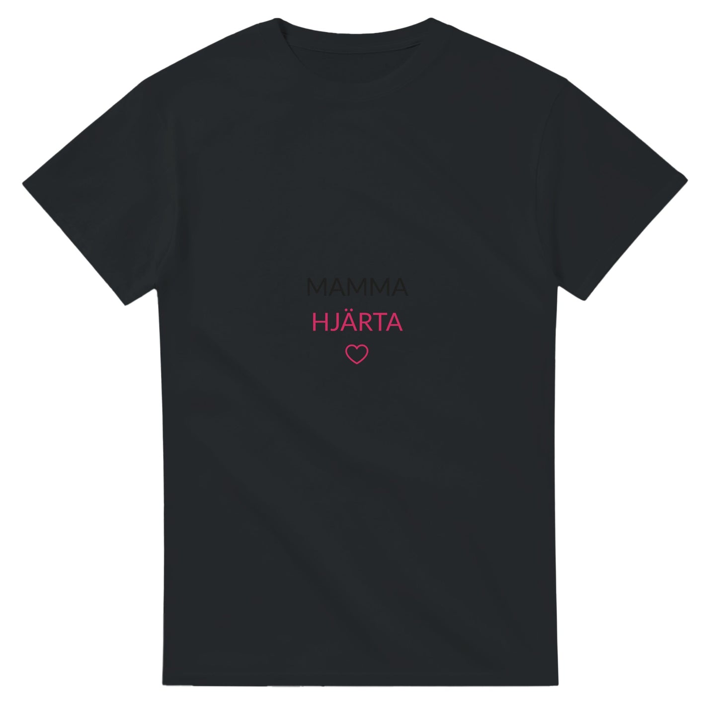 Mammahjärta - enkel och tydlig design med hjärta under texten 'MAMMA HJÄRTA'.