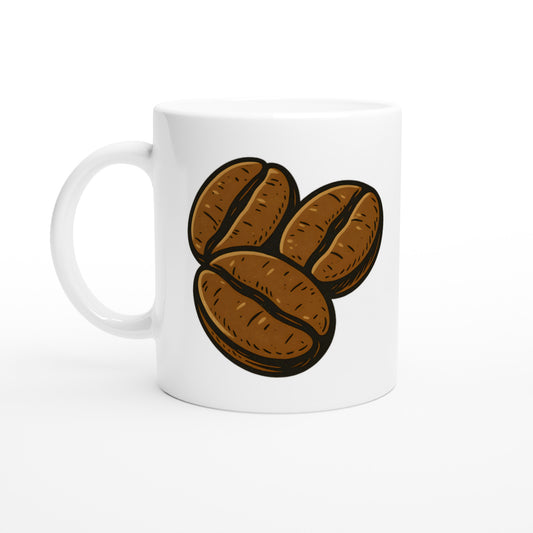 Mugg med charm av retro kaffebönor - perfekt för nostalgiska kaffeälskare.
