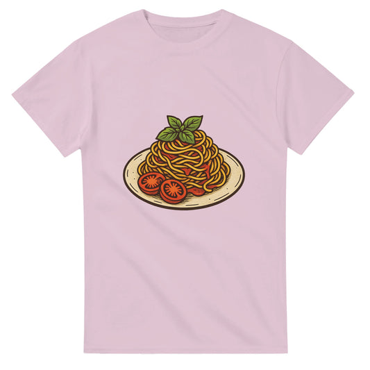 Vintage T-shirt med romantisk italiensk pastaillustration. Perfekt för matälskare och en mysig middag.