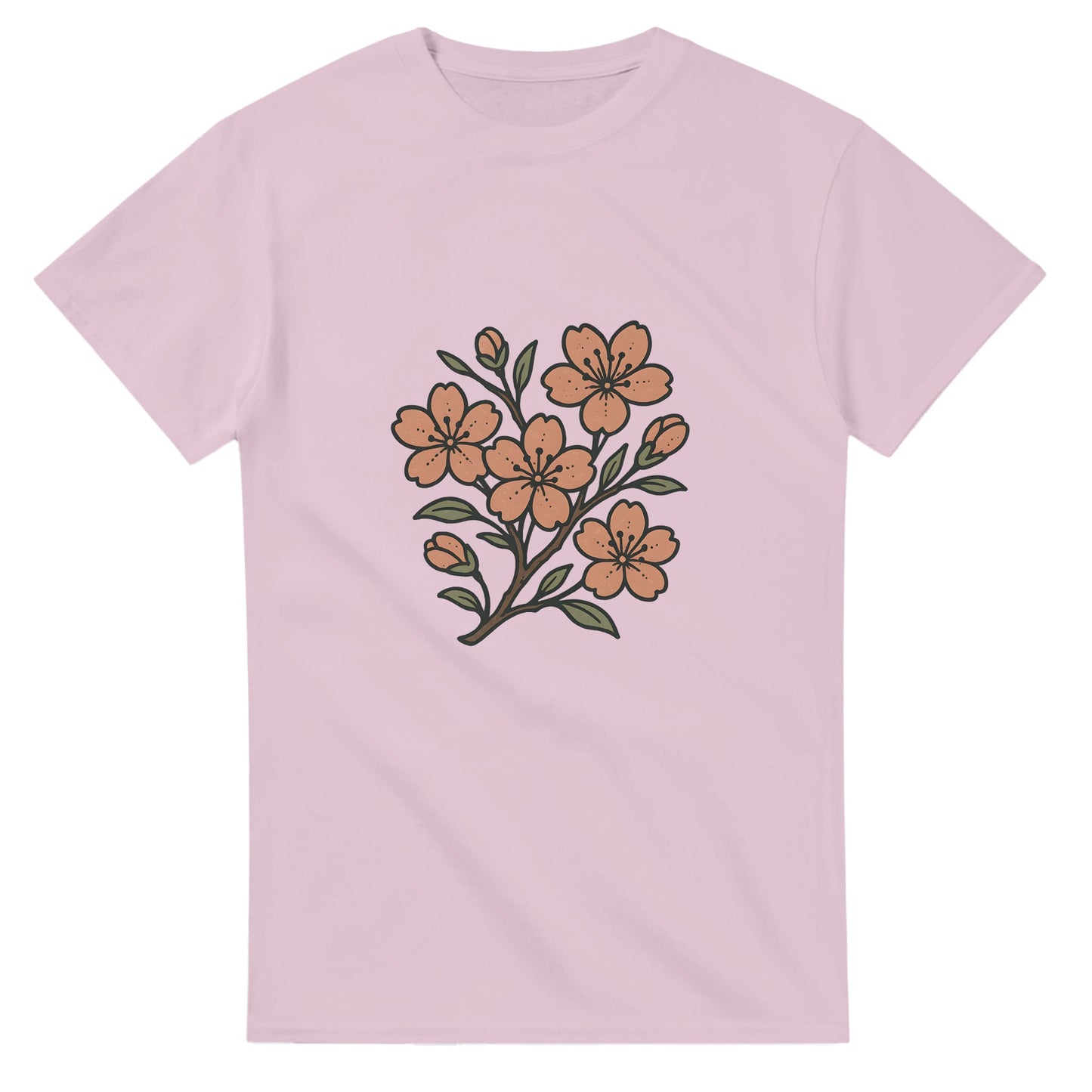 T-shirt med japansk inspiration och körsbärsblommor i vintage-stil. Skapa harmoni med denna unika design.