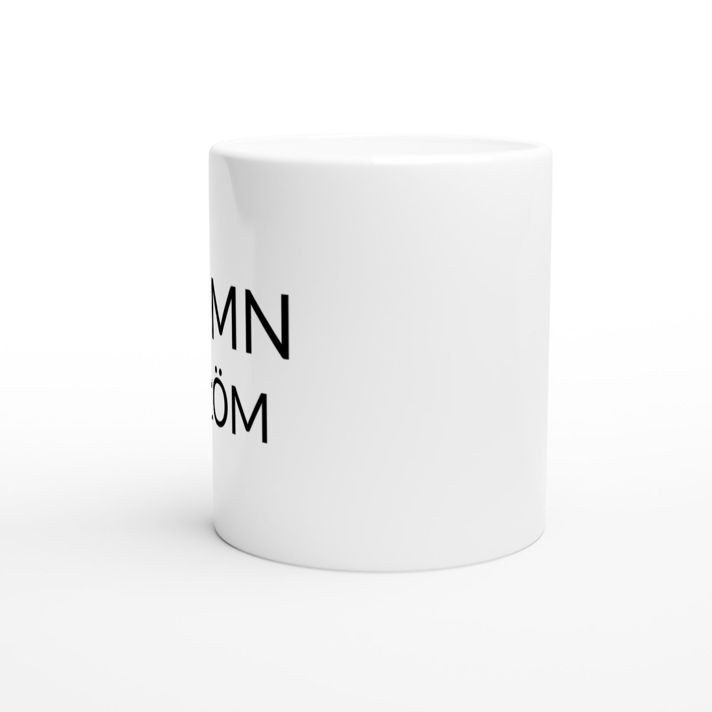 Mugg med humor för att vakna på rätt sida av sängen. Perfekt för den trötte.