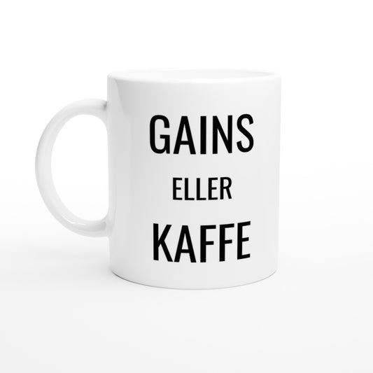 Mugg för gains och kaffe - det enda valet för den hängivne.