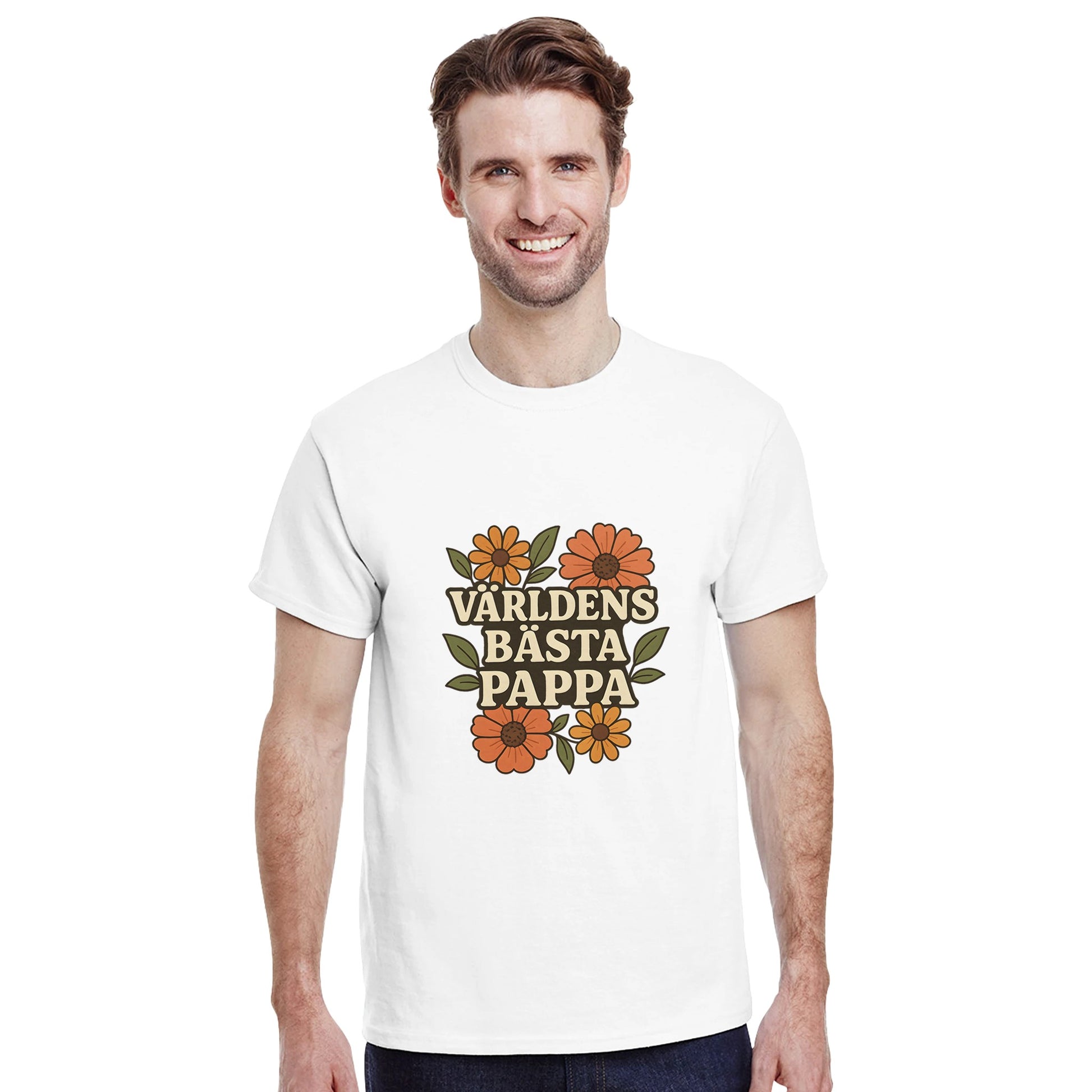 Tröja för blomsterpappa med varm och luftig design, känna sig uppskattad med omgiven text.