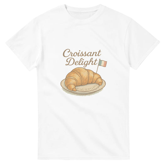 Vintage T-shirt med doft av nybakade croissanter, elegant och tidlös design.