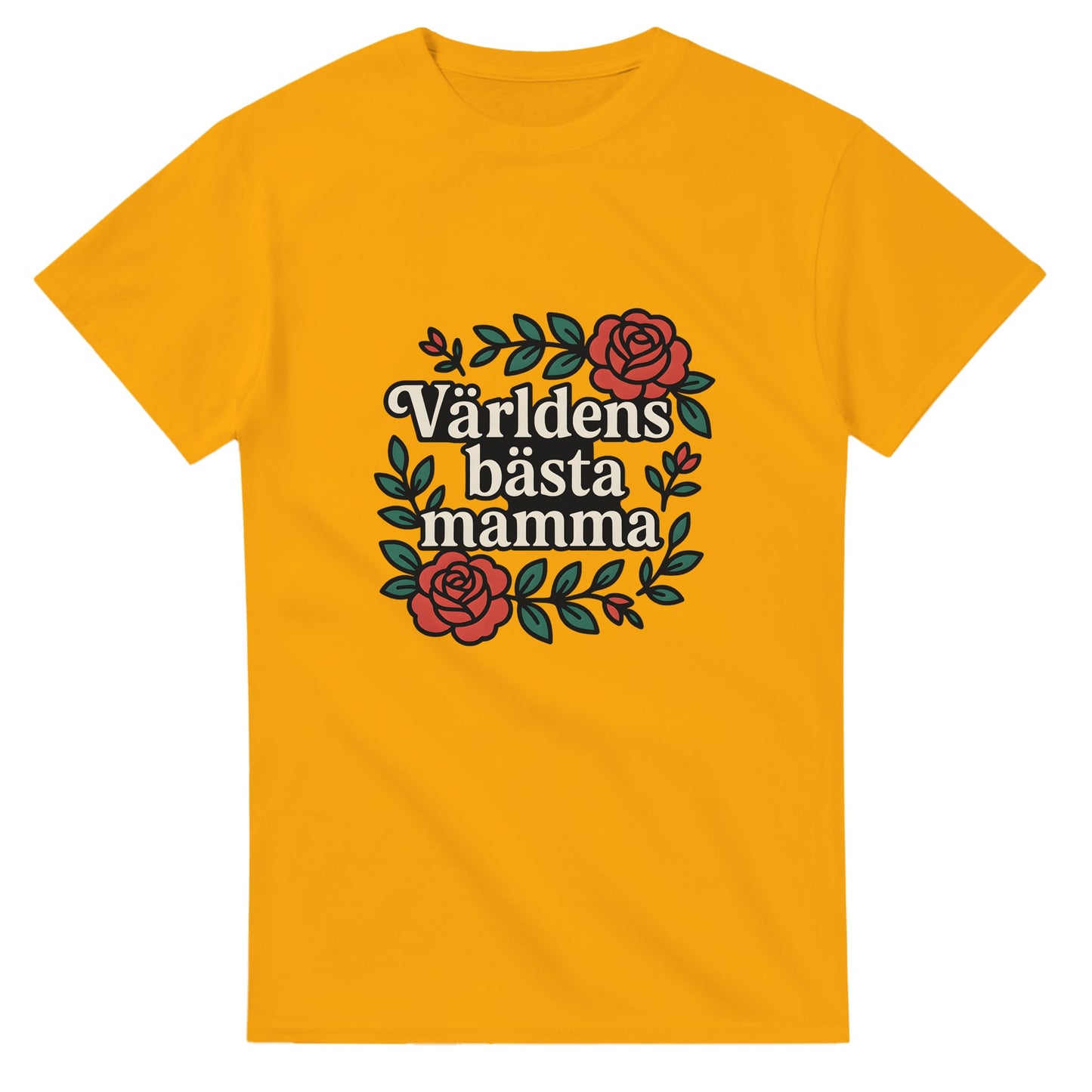 'Världens Bästa Mamma' i elegant typografi och rosor, den perfekta presenten för din älskade mamma.