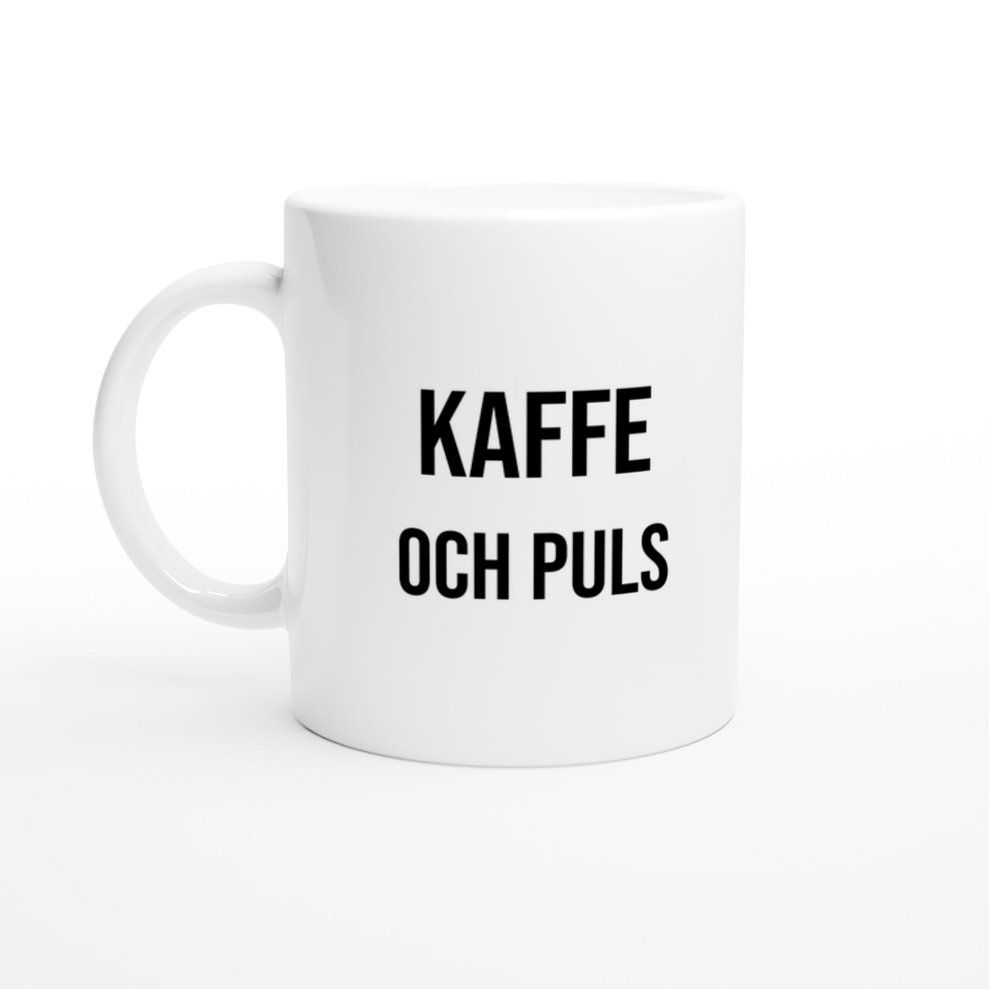 Kaffe och Puls mugg för sjuksköterskan - en perfekt kombination av passion och humor.