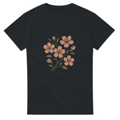 T-shirt med japansk inspiration och körsbärsblommor i vintage-stil. Skapa harmoni med denna unika design.