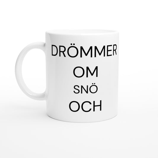 Mugg med skidtema för roliga vinterdrömmar. Perfekt för skidälskare med humor.