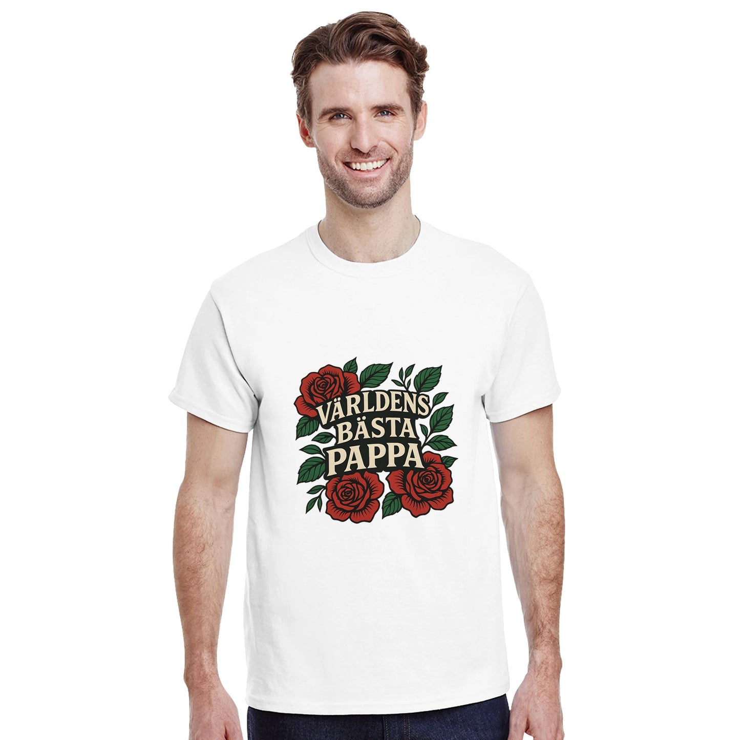 T-shirt för fäder med kärlek och ros till Farsdag.