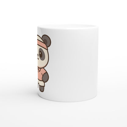Mugg med panda i tennisdräkt. Perfekt för sportiga djurvänner som vill sippa kaffe på planen.