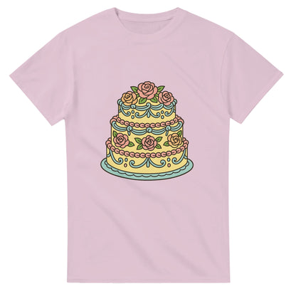 Pastellfestival på Fatet t-shirt - Färgglad retro tårta med pastellfärgade rosor och dekorationer. En riktig ögonfångare!