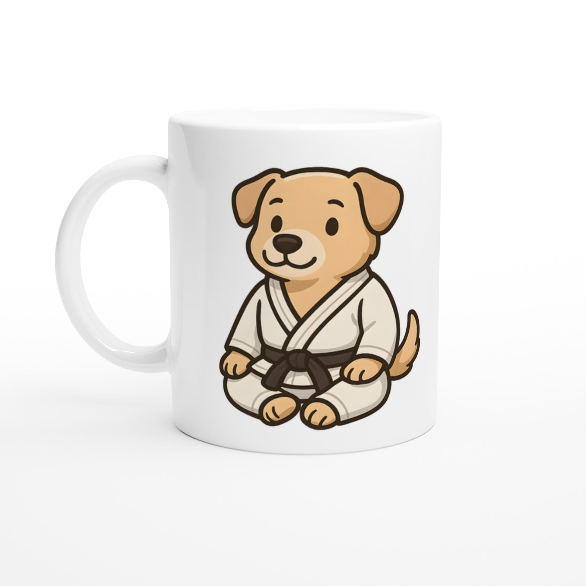 Hund Judo Praktikant - Kaffe med en judo-hund i stilren design för judo- och djurvänner.