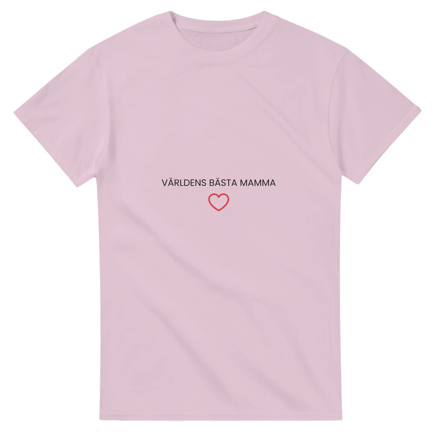 Trendig t-shirt för stolta mammor med hjärta-ikon under texten. Modern design.