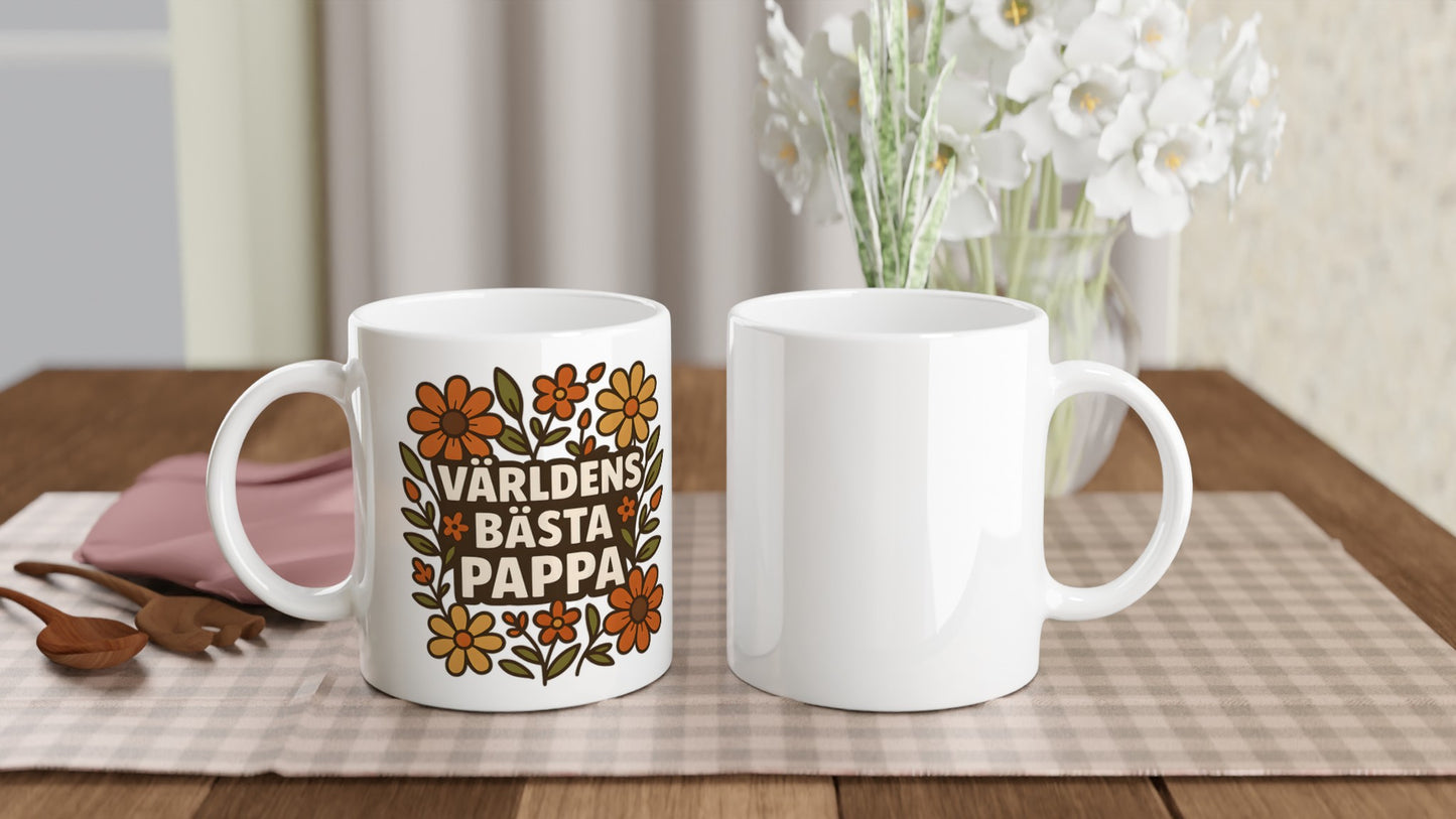 Pappamugg med charmiga blommor, perfekt gåva för världens bästa pappa!