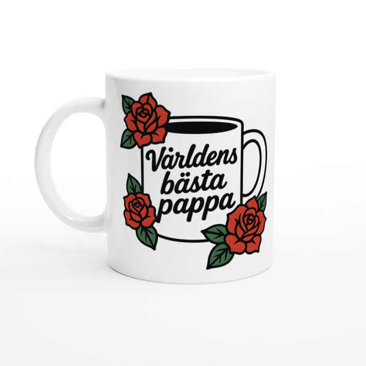 Elegant mugg med 'Världens bästa pappa' och rosor för den sofistikerade pappan.