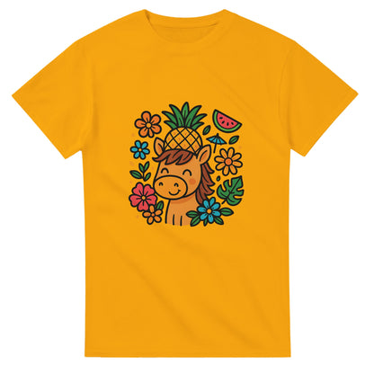 Pineapple Pony Party - Söt häst med ananas-hatt och blommor för tropisk fest!