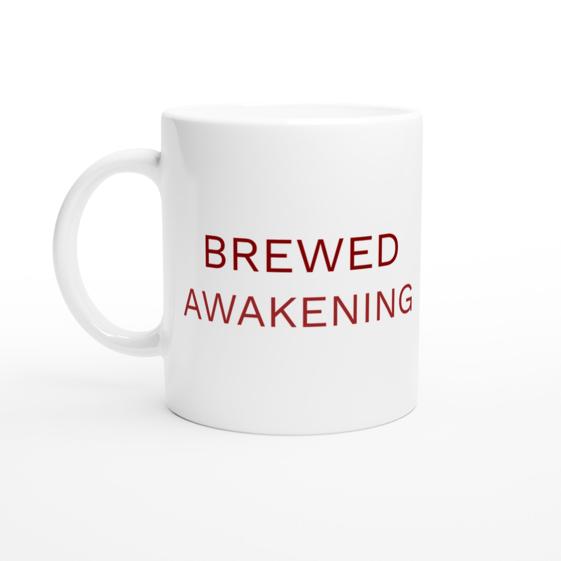 Kaffedryck med rolig ordlek om vakenhet - Brewed Awakening