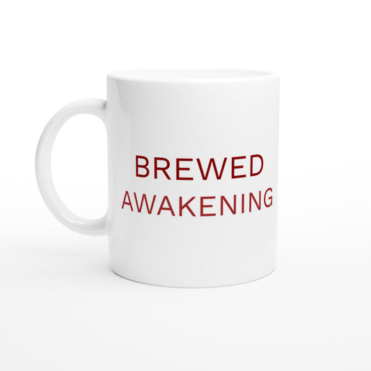 Kaffedryck med rolig ordlek om vakenhet - Brewed Awakening