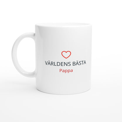 Mugg med texten Världens Bästa Pappa i klassiskt och älskat utförande. Perfekt present till pappan som förtjänar det bästa.