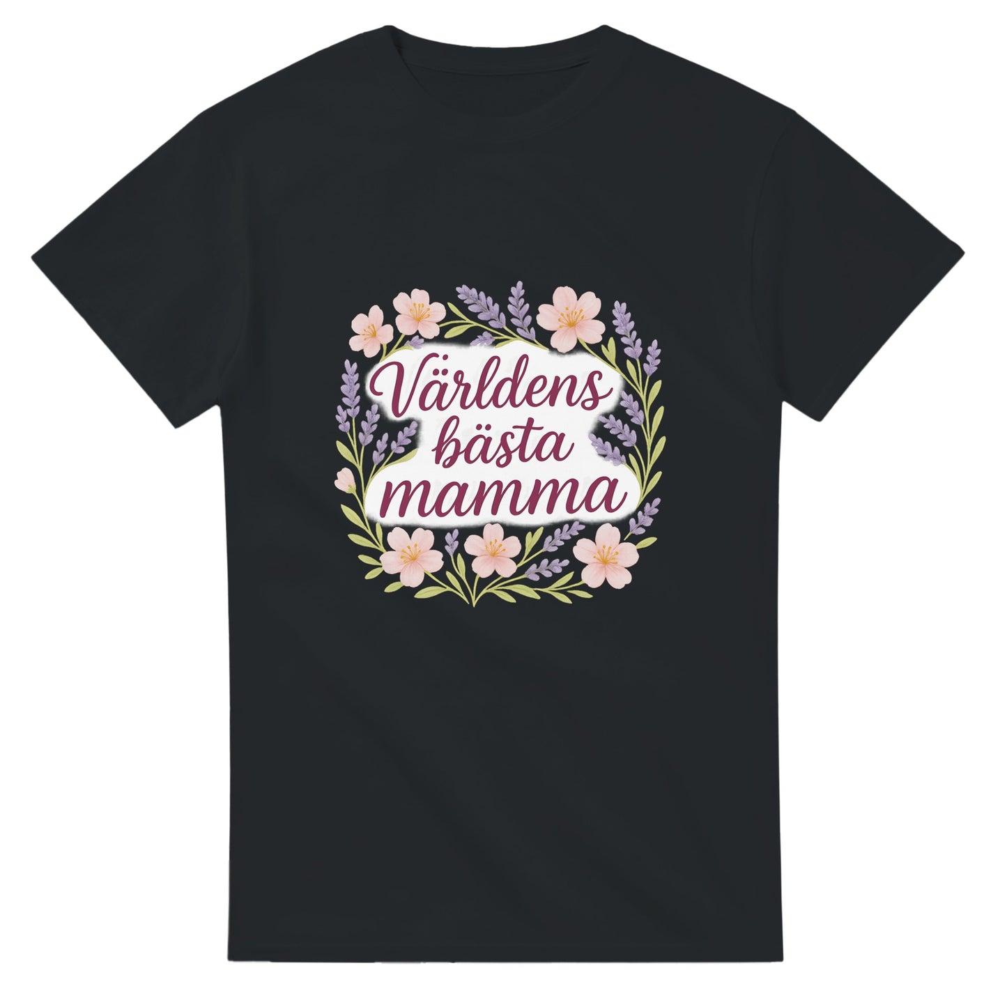 Mjuk T-shirt med blommigt mönster för den bästa mamman. Perfekt balans mellan text och bild.