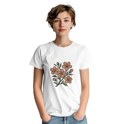 T-shirt med japansk inspiration och körsbärsblommor i vintage-stil. Skapa harmoni med denna unika design.