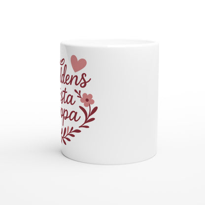 Mugg för pappa med 'Världens bästa pappa' i romantisk och elegant design, perfekt för alla tillfällen.