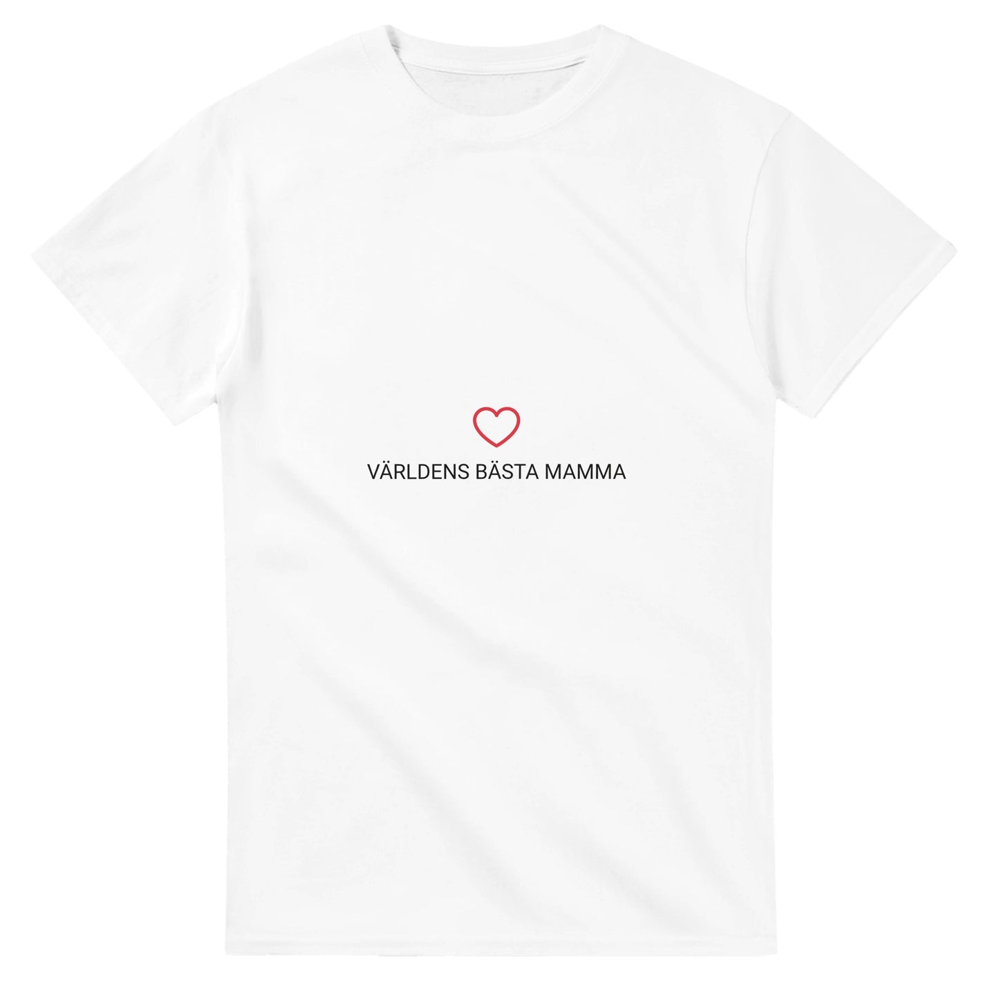 Monokromt hjärtmotiv ger kontrast på vit bakgrund i Mono Mamma Hjärta Top.