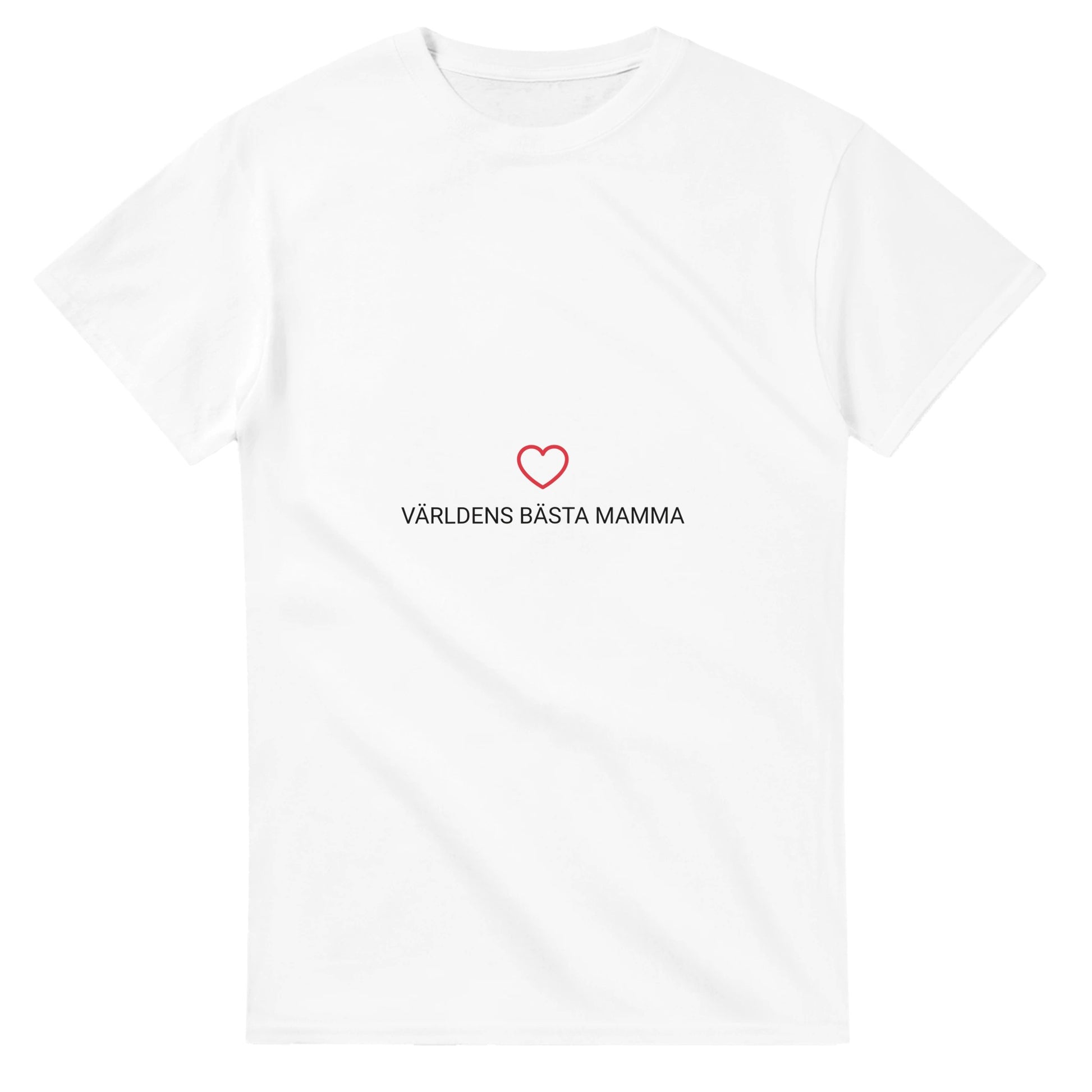 Monokromt hjärtmotiv ger kontrast på vit bakgrund i Mono Mamma Hjärta Top.