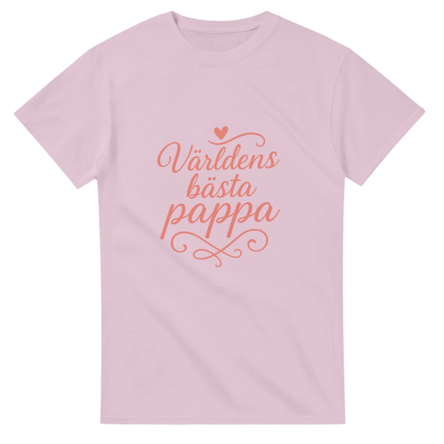 Romantisk T-shirt för pappa, med texten 'Världens bästa pappa' i mjuka, luftiga former. Perfekt för alla fantastiska pappor.